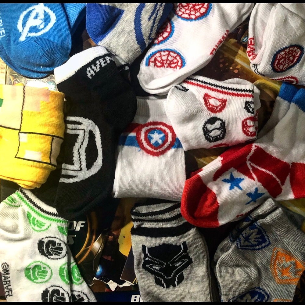 12 Days of Avengers socks. Boys 8-12